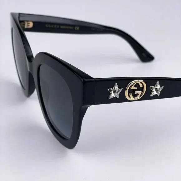 NEW GucciGG0208S 001 Black Gray Mirrored Gradient